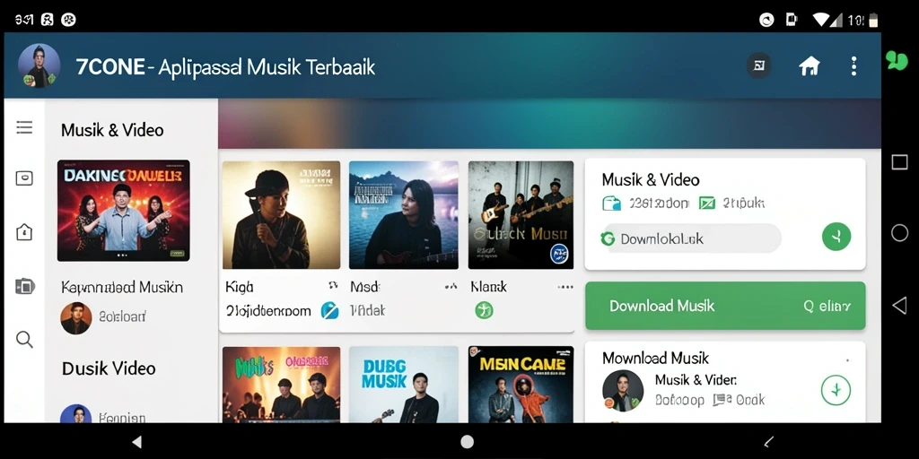 Antarmuka sederhana dan fungsi download musik yang efisien.