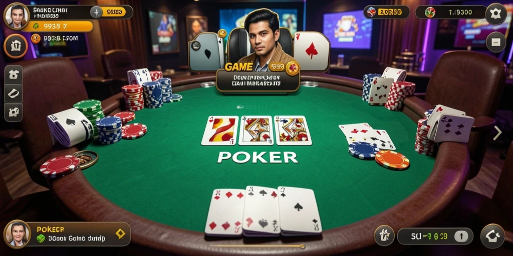Tampilan antarmuka permainan Poker 9939 yang menarik dan interaktif.