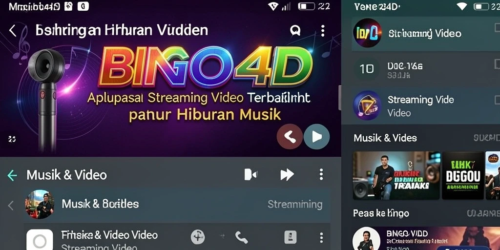 Antarmuka BINGO4D yang sederhana dan intuitif untuk streaming video.
