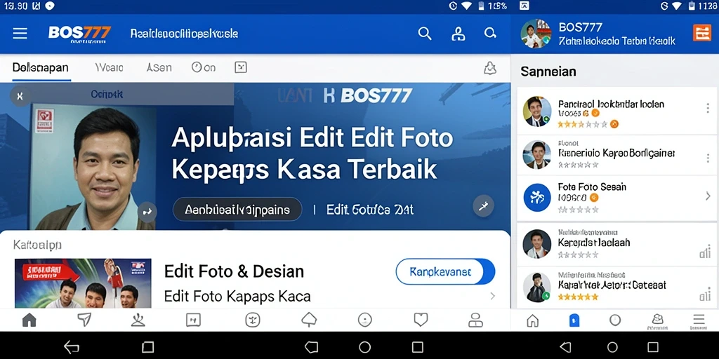 Antarmuka pengguna BOS777 yang intuitif dan fungsional untuk edit foto kertas kaca.