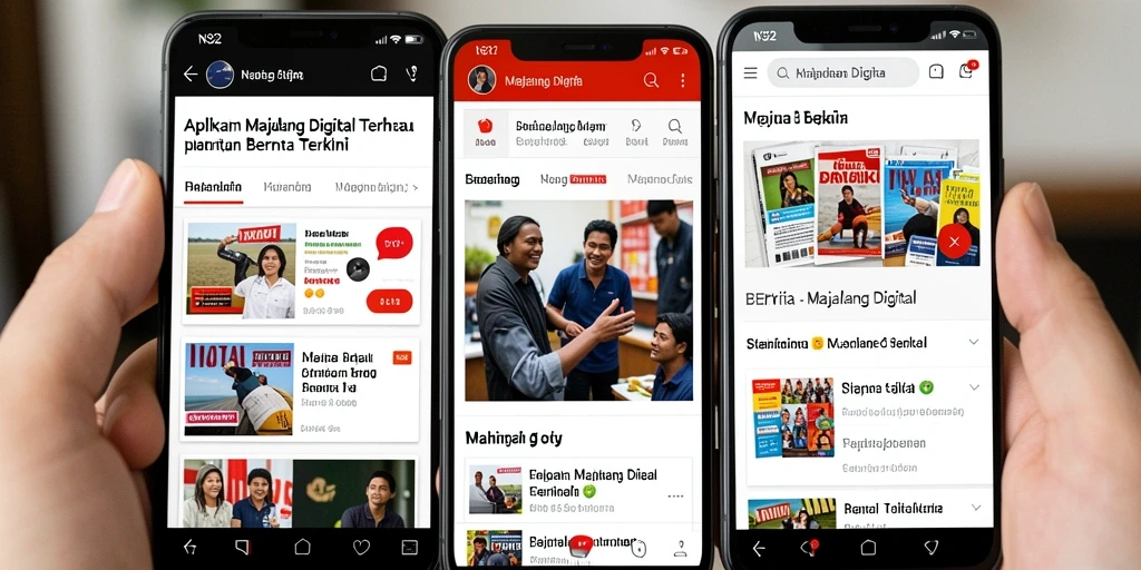 Antarmuka aplikasi N32 dengan informasi berita yang menarik.