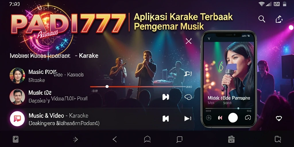 Tampilan antarmuka PADI777 saat pengguna bernyanyi karaoke.