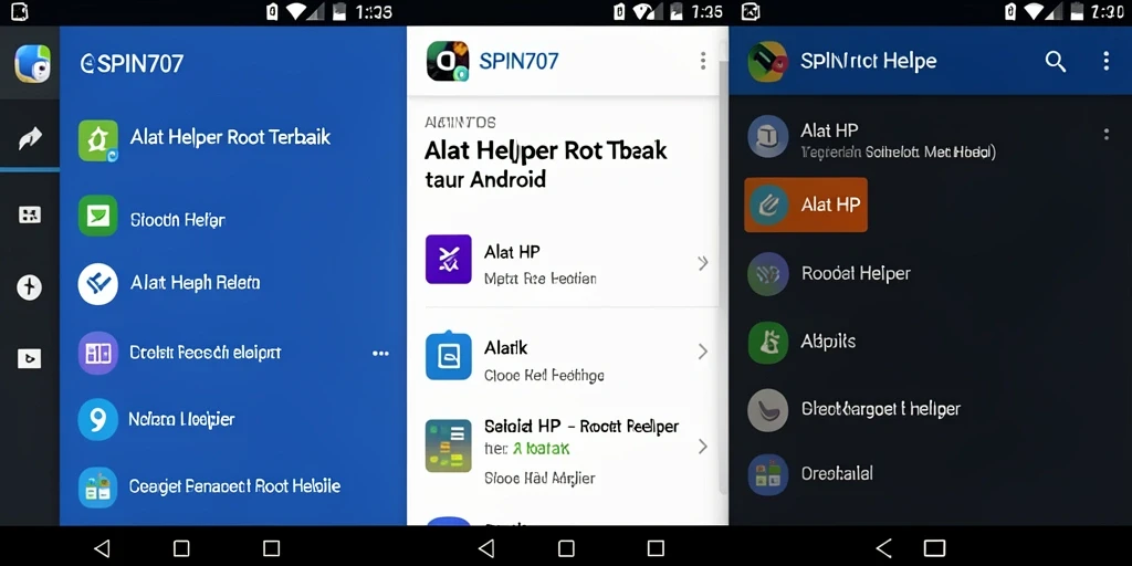 Tampilan antarmuka pengguna SPIN707 untuk proses Root Helper.