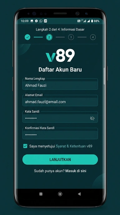 Cara Registrasi Akun Baru v89 Dengan Mudah